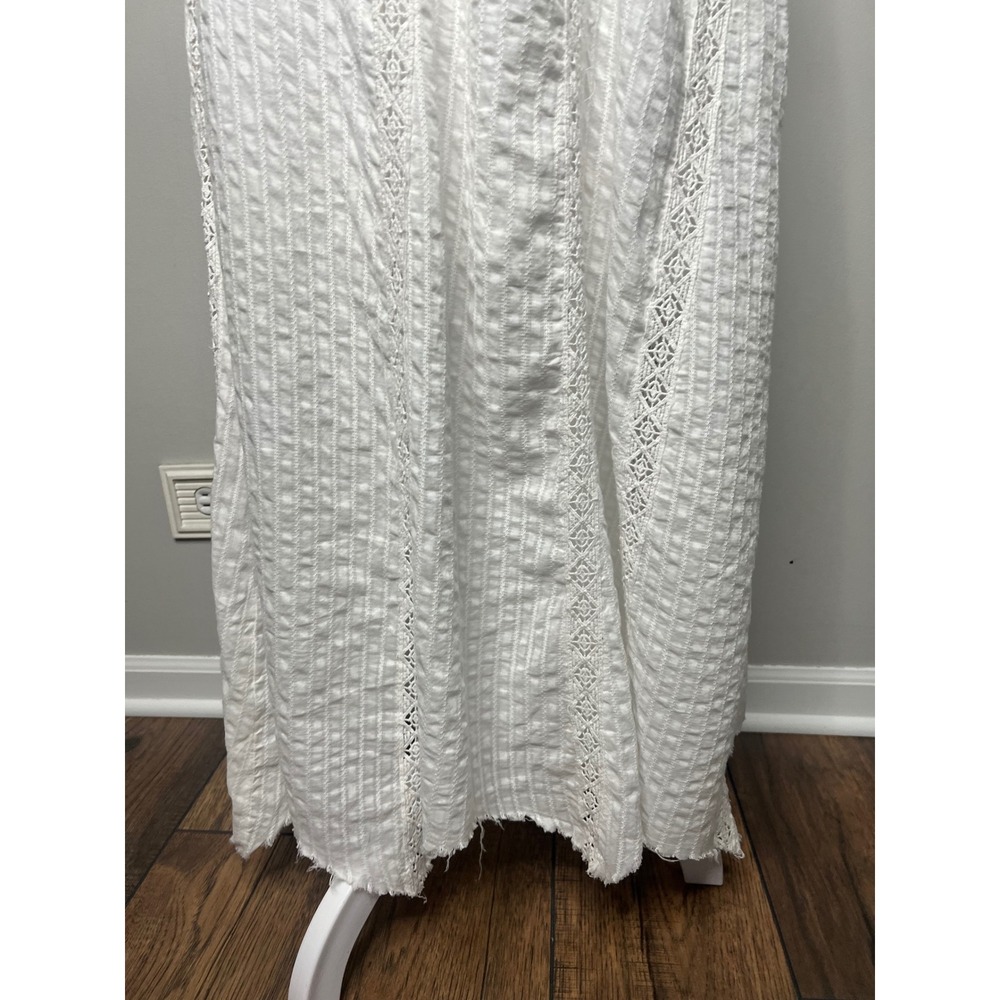 Free People Bella Maxi Dress Ivory Lace One Shoulder Boho Beach Dress Women's L - Picture 6 of 10